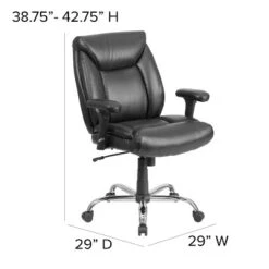 Flash Furniture HERCULES Series Big & Tall 400 Lb. Rated Swivel Ergonomic Task Office Chair With Deep Tufted Seating And Adjustable Arms -Flash Furniture GUEST ba5f277c 5edb 4449 9598 ec3a2de2ebef