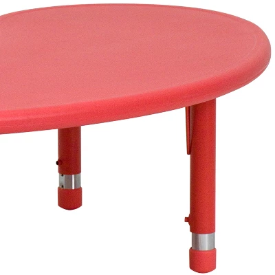 Flash Furniture 35"W X 65"L Half-Moon Plastic Height Adjustable Activity Table 7 Flash Furniture 35"W X 65"L Half-Moon Plastic Height Adjustable Activity Table - Image 5
