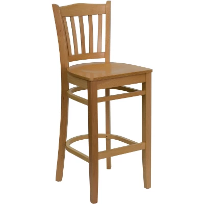 Flash Furniture Vertical Slat Back Wooden Restaurant Barstool 13 Flash Furniture Vertical Slat Back Wooden Restaurant Barstool - Image 11