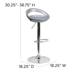 Flash Furniture Contemporary Plastic Adjustable Height Barstool With Rounded Cutout Back And Chrome Base -Flash Furniture GUEST bbe66f96 8347 455b b32e 43081ab44dbf