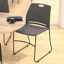 Flash Furniture HERCULES Series Commercial Grade 660 Lb. Capacity Plastic Stack Chair With Powder Coated Sled Base Frame And Integrated Carrying Handle -Flash Furniture GUEST bcb2bf2d 5ab7 4d4d 8cad 80cac2dbd86a
