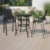 Flash Furniture Outdoor Dining Set - 2-Person Bistro Set - Outdoor Glass Bar Table With All-Weather Patio Stools -Flash Furniture GUEST bd0dd762 0c89 4e86 be67 9bbca4bb74dd