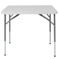 Flash Furniture 2.79-Foot Square Height Adjustable Granite White Plastic Folding Table -Flash Furniture GUEST be00ecb6 1cfe 4557 af2a 627f5d4fb22b