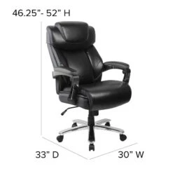 Flash Furniture HERCULES Series Big & Tall 500 Lb. Rated Black LeatherSoft Executive Swivel Ergonomic Office Chair With Adjustable Headrest -Flash Furniture GUEST be14a002 e049 488c ad3b dcce058e03ea