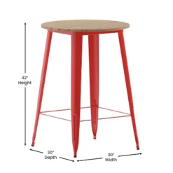 Flash Furniture Declan Commercial Indoor/Outdoor Bar Top Table, 30" Round All Weather Poly Resin Top With Steel Base -Flash Furniture GUEST bec23d65 fd0f 4e5f b229 142e77cbefa0