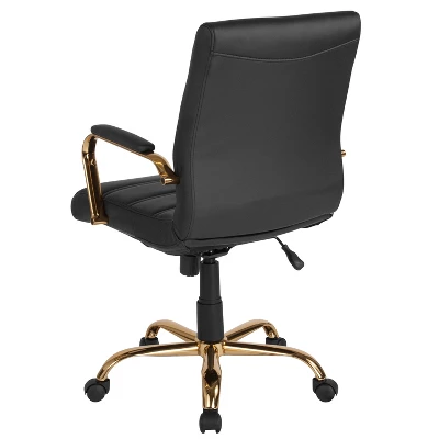 Flash Furniture Mid-Back Executive Swivel Office Chair With Metal Frame And Arms 8 Flash Furniture Mid-Back Executive Swivel Office Chair With Metal Frame And Arms - Image 6