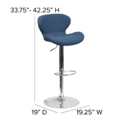 Flash Furniture Contemporary Adjustable Height Barstool With Curved Back And Chrome Base -Flash Furniture GUEST bf633905 16c3 464f 8235 52c6a1c89df4
