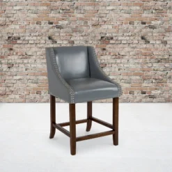 Flash Furniture 10 Flash Furniture Carmel Series 24" High Transitional Wood Counter Height Stool With Accent Nail Trim