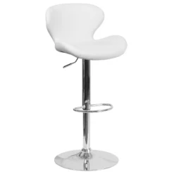 Flash Furniture Contemporary Adjustable Height Barstool With Curved Back And Chrome Base -Flash Furniture GUEST c0265a33 e4f3 4981 8af7 11e45155a993