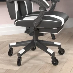 Flash Furniture X40 Gaming Chair Racing Computer Chair With Fully Reclining Back/Arms And Transparent Roller Wheels, Slide-Out Footrest -Flash Furniture GUEST c038024e d6a6 4d3b bdae 4f28b446c5ec