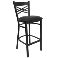 Flash Furniture Black ''X'' Back Metal Restaurant Barstool -Flash Furniture GUEST c054d97f 7d67 461d 98a9 26cc750da25b