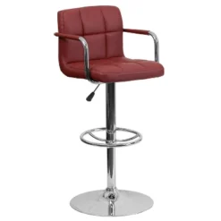 Flash Furniture Contemporary Quilted Vinyl Adjustable Height Barstool With Arms And Chrome Base -Flash Furniture GUEST c05bc092 dc15 4116 9a29 f9f2c4856f6b