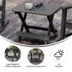 Flash Furniture Halifax Outdoor Folding Side Table, Portable All-Weather HDPE Adirondack Side Table -Flash Furniture GUEST c0c64838 fd72 43ca b1be 7eeb94657e56