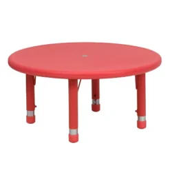 Flash Furniture 33" Round Plastic Height Adjustable Activity Table -Flash Furniture GUEST c2397513 2406 434a 9bfa a8bf5e142b7d