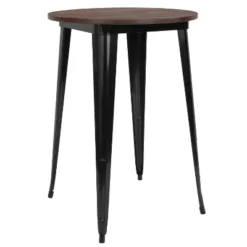 Flash Furniture 30" Round Metal Indoor Bar Height Table With Rustic Wood Top -Flash Furniture GUEST c25b8d84 5b1c 45d6 835c 8b373b08c638