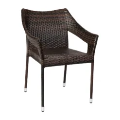 Flash Furniture Ethan Set Of 4 Commercial Grade Stacking Patio Chairs, All Weather PE Rattan Wicker Patio Dining Chairs -Flash Furniture GUEST c2b3a568 e756 4850 9876 c028e0134e54 2