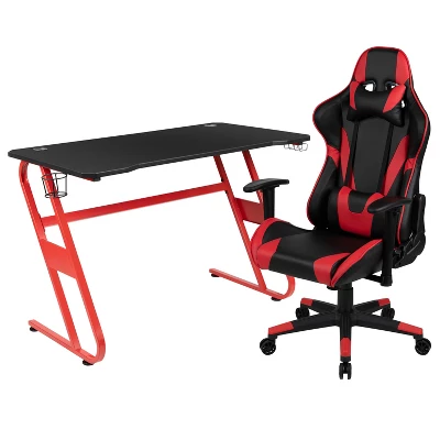 Flash Furniture Gaming Desk And Reclining Gaming Chair Set With Cup Holder And Headphone Hook 13 Flash Furniture Gaming Desk And Reclining Gaming Chair Set With Cup Holder And Headphone Hook - Image 11