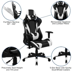 Flash Furniture Gaming Desk And Reclining Gaming Chair Set With Cup Holder, Headphone Hook, And Monitor/Smartphone Stand -Flash Furniture GUEST c3646ff0 dd4e 4414 a23f ff496924574e