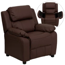 Flash Furniture Deluxe Padded Contemporary Kids Recliner With Storage Arms -Flash Furniture GUEST c3c889eb c115 438b a039 353c60c56b22