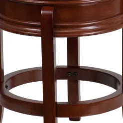 Flash Furniture 24'' High Backless Wood Counter Height Stool With Carved Apron And LeatherSoftSoft Swivel Seat -Flash Furniture GUEST c4d2bc0e dc20 408a accc 7e16249dde8a