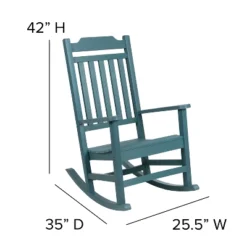 Flash Furniture Winston All-Weather Poly Resin Wood Rocking Chair -Flash Furniture GUEST c4e90dcc 23a8 4c45 b328 52880680cbc1