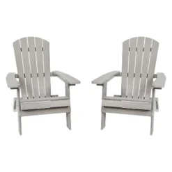 Flash Furniture Set Of 2 Charlestown All-Weather Poly Resin Folding Adirondack Chair -Flash Furniture GUEST c4ef145d d0a8 43e7 9dbd 955b00499e1c