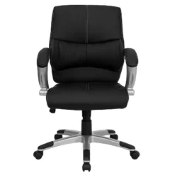 Flash Furniture Bodie Mid-Back Black LeatherSoft Contemporary Swivel Manager's Office Chair With Arms -Flash Furniture GUEST c52b5bc2 c1a5 4970 be83 e30efd557397