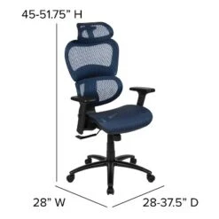 Flash Furniture Ergonomic Mesh Office Chair With 2-to-1 Synchro-Tilt, Adjustable Headrest, Lumbar Support, And Adjustable Pivot Arms 21 Flash Furniture Ergonomic Mesh Office Chair With 2-to-1 Synchro-Tilt, Adjustable Headrest, Lumbar Support, And Adjustable Pivot Arms -Flash Furniture GUEST c5f5a89e c35c 4695 8e18 6466f5c33655