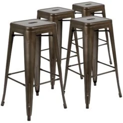 Flash Furniture 30" High Metal Indoor Bar Stool - Stackable Set Of 4 -Flash Furniture GUEST c674cd86 3266 4a6c 903b 977c522923b3