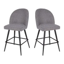 Flash Furniture Lyla Set Of 2 Commercial Modern Armless Counter Stools With Contoured Backrests, Steel Frames And Footrests-Set Of 2 -Flash Furniture GUEST c69df626 5b2d 4f95 90c3 a653e57e00dc