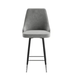 Flash Furniture Commercial Gray LeatherSoft Counter Height Stools With Chrome Accents - 2 Pack -Flash Furniture GUEST c6bd18af 6f1f 48ca 9e50 c3fa26c3ab6b