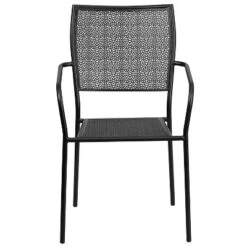 Flash Furniture Commercial Grade Indoor-Outdoor Steel Patio Arm Chair With Square Back -Flash Furniture GUEST c714b980 f83b 46b3 a73b 3aa5eeb445c9