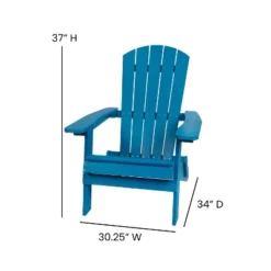 Flash Furniture Set Of 2 Charlestown All-Weather Poly Resin Folding Adirondack Chair -Flash Furniture GUEST c7262ad1 dc7c 44c0 bffb 4762cbf9ac1a