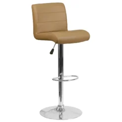 Flash Furniture Contemporary Vinyl Adjustable Height Barstool With Rolled Seat And Chrome Base -Flash Furniture GUEST c77350d9 f9bc 4bd2 ab11 9b2f51b10c15