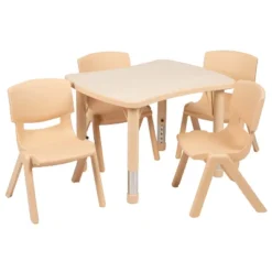 Flash Furniture 21.875"W X 26.625"L Rectangular Plastic Height Adjustable Activity Table Set With 4 Chairs 19 Flash Furniture 21.875"W X 26.625"L Rectangular Plastic Height Adjustable Activity Table Set With 4 Chairs -Flash Furniture GUEST c8079485 a1de 4e59 8363 3db8b69d61b1