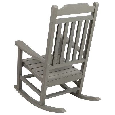 Flash Furniture Set Of 2 Winston All-Weather Faux Wood Rocking Chair 9 Flash Furniture Set Of 2 Winston All-Weather Faux Wood Rocking Chair - Image 7