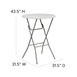 Flash Furniture 2.63-Foot Round Granite White Plastic Bar Height Folding Table -Flash Furniture GUEST c81ae6b5 9f33 4d89 abd4 13e348aadbcf