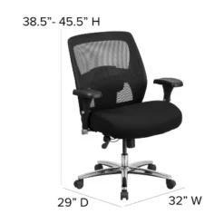 Flash Furniture HERCULES Series 24/7 Intensive Use Big & Tall 500 Lb. Rated Black Mesh Executive Ergonomic Office Chair With Ratchet Back 13 Flash Furniture HERCULES Series 24/7 Intensive Use Big & Tall 500 Lb. Rated Black Mesh Executive Ergonomic Office Chair With Ratchet Back -Flash Furniture GUEST c865df8e 618a 439d 8f63 b6ed88232574