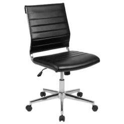 Flash Furniture Mid-Back Armless LeatherSoft Contemporary Ribbed Executive Swivel Office Chair -Flash Furniture GUEST c8bf1bfd 5f59 450d bd9e 819410a71cf6