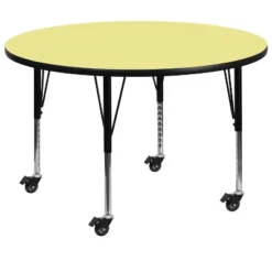 Flash Furniture Mobile 48'' Round Thermal Laminate Activity Table - Height Adjustable Short Legs -Flash Furniture GUEST c93172bb 6c0e 483c 83b1 639aabc6fc88