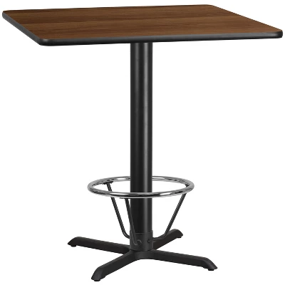 Flash Furniture 42'' Square Laminate Table Top With 33'' X 33'' Bar Height Table Base And Foot Ring 3 Flash Furniture 42'' Square Laminate Table Top With 33'' X 33'' Bar Height Table Base And Foot Ring
