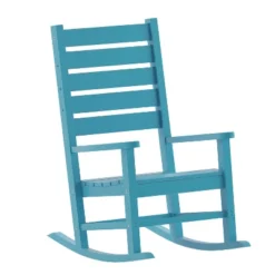 Flash Furniture Manchester Set Of 2 Contemporary Rocking Chairs, All-Weather HDPE Indoor/Outdoor Rockers -Flash Furniture GUEST c9b8a093 1432 4b1c 8e0a 646813cfd7b8