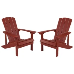 Flash Furniture Set Of 2 Charlestown All-Weather Poly Resin Wood Adirondack Chairs -Flash Furniture GUEST c9df1387 3e01 43cc a377 dd97475fcdbf