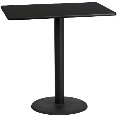 Flash Furniture 30'' X 48'' Rectangular Laminate Table Top With 24'' Round Bar Height Table Base 5 Flash Furniture 30'' X 48'' Rectangular Laminate Table Top With 24'' Round Bar Height Table Base - Image 3