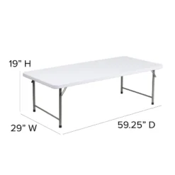 Flash Furniture 4.93-Foot Kid's Granite White Plastic Folding Table -Flash Furniture GUEST ca401930 3ca2 43e4 a6f4 88afb68478bb