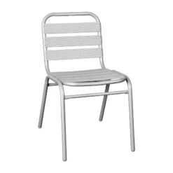 Flash Furniture Lila Aluminum Commercial Indoor-Outdoor Armless Restaurant Stack Chair With Triple Slat Back -Flash Furniture GUEST ca58e8c9 8f16 4ea5 bfe8 7ed14cf19c52
