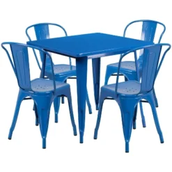 Flash Furniture Commercial Grade 31.5" Square Metal Indoor-Outdoor Table Set With 4 Stack Chairs 36 Flash Furniture Commercial Grade 31.5" Square Metal Indoor-Outdoor Table Set With 4 Stack Chairs -Flash Furniture GUEST caa9d931 29b6 43a8 8933 349237837f70
