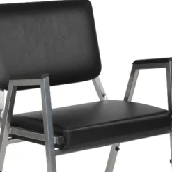 Flash Furniture HERCULES Series 1000 Lb. Rated Black Antimicrobial Vinyl Bariatric Medical Reception Arm Chair With 3/4 Panel Back -Flash Furniture GUEST cb268e48 dd83 45ed b613 ba38d002da56