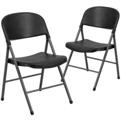 Flash Furniture 2 Pack HERCULES Series 330 Lb. Capacity Plastic Folding Chair With Charcoal Frame -Flash Furniture GUEST cb3740aa 75bd 4672 9199 198bb5a32fdf