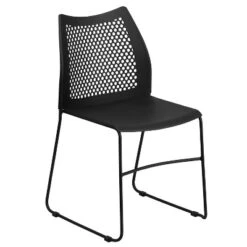 Flash Furniture HERCULES Series 661 Lb. Capacity Stack Chair With Air-Vent Back And Powder Coated Sled Base -Flash Furniture GUEST cb450a47 7989 4b28 805f a973abfb51c9